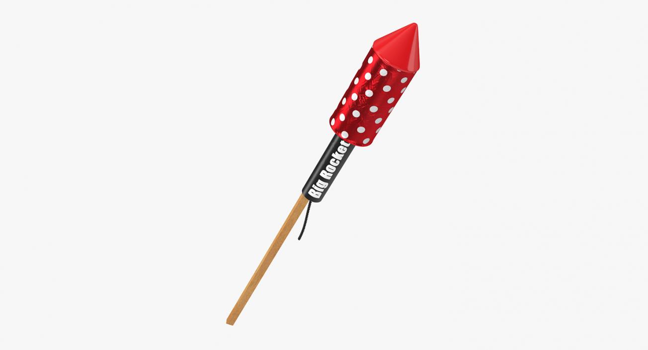 Red Firework Rocket 3D model