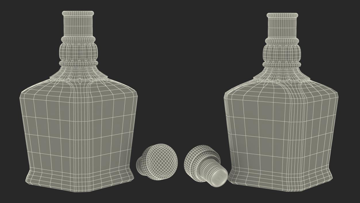 3D model Open Alcohol Bottle Empty