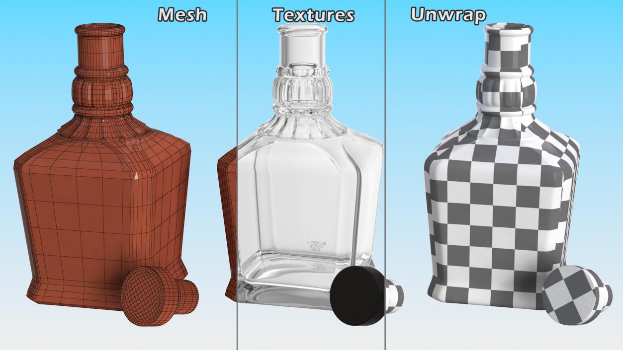 3D model Open Alcohol Bottle Empty