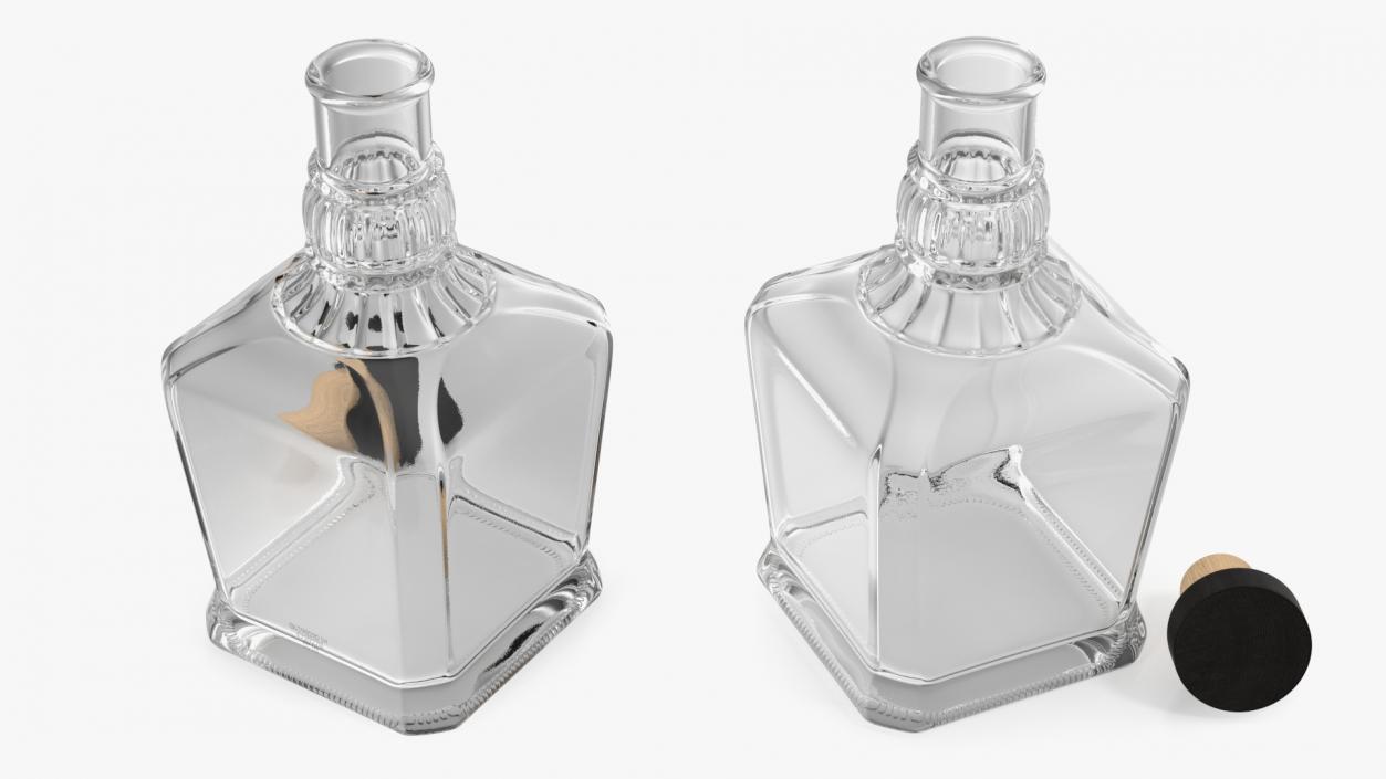 3D model Open Alcohol Bottle Empty