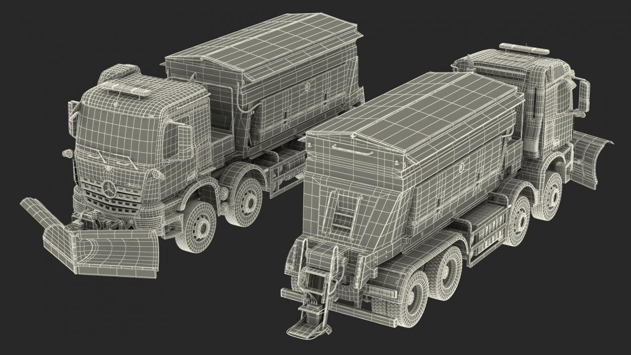 Mercedes Benz 8x6 Arocs Gritter Truck 3D