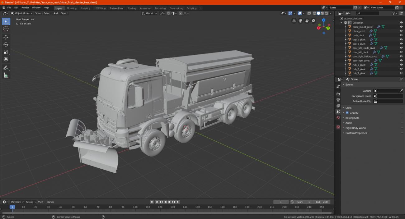 Mercedes Benz 8x6 Arocs Gritter Truck 3D