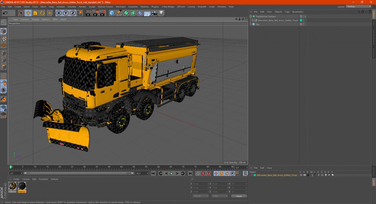 Mercedes Benz 8x6 Arocs Gritter Truck 3D