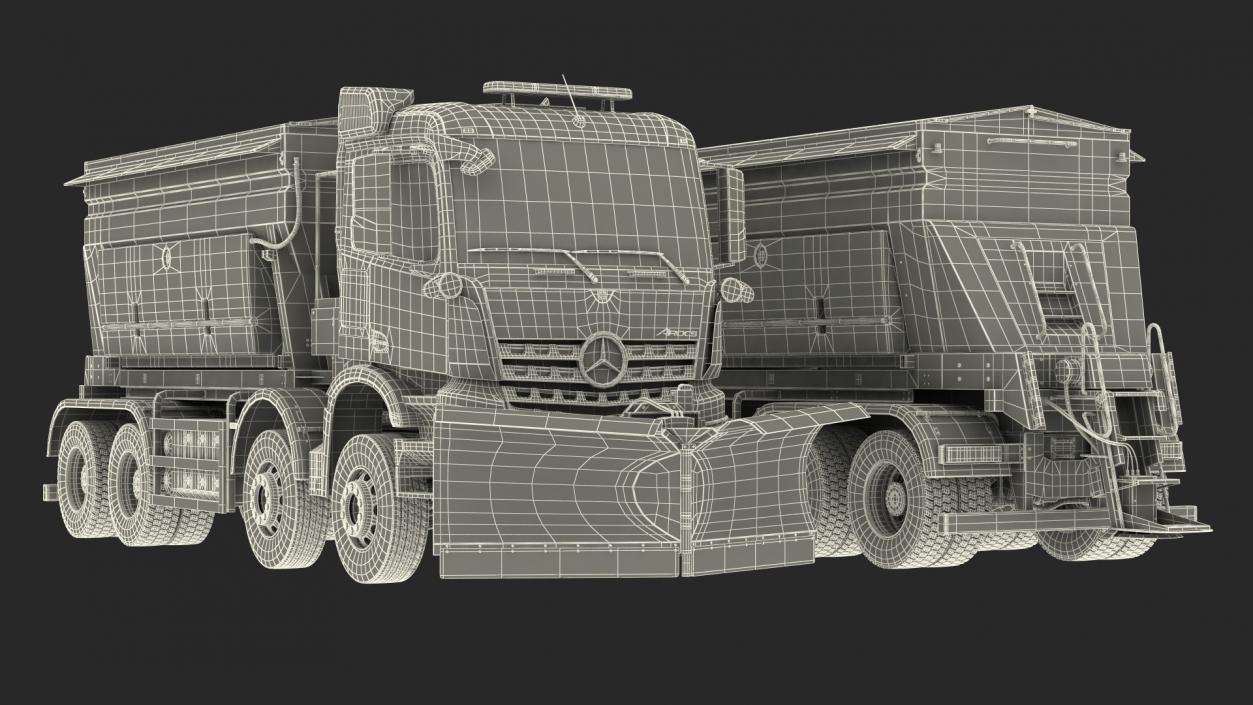 Mercedes Benz 8x6 Arocs Gritter Truck 3D