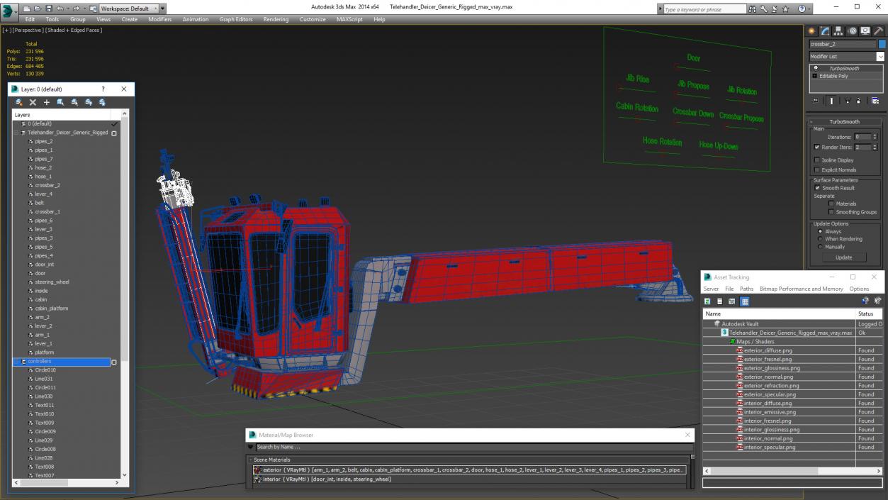 3D Telehandler Deicer Generic Rigged model