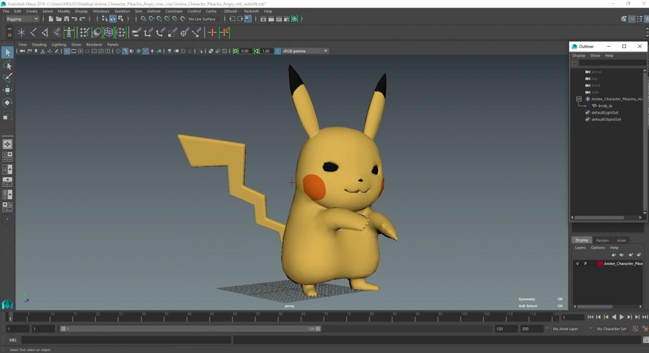 Anime Character Pikachu Angry 3D model