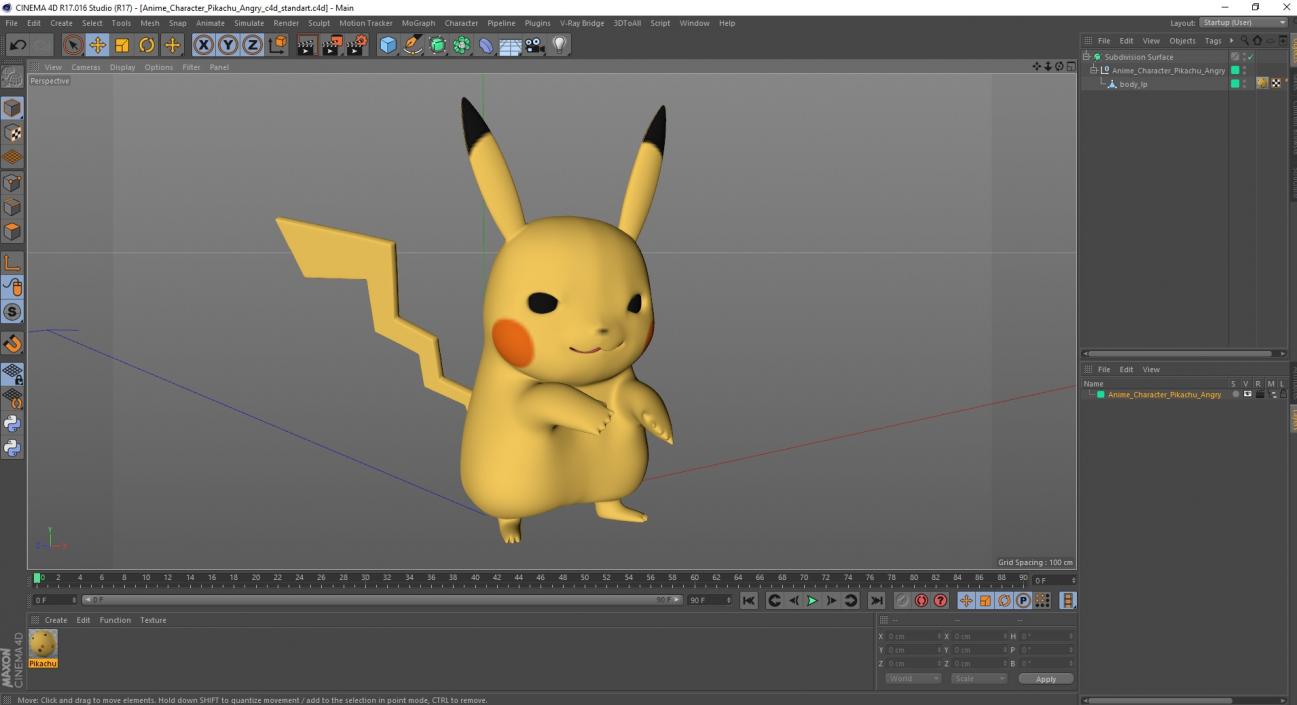 Anime Character Pikachu Angry 3D model