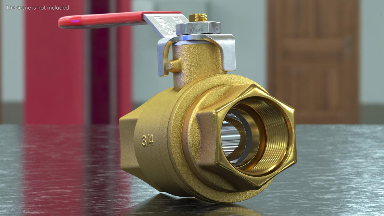 Forged Brass Water Ball Valve PN40 3D model