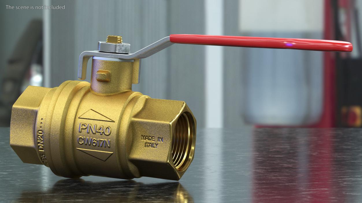 Forged Brass Water Ball Valve PN40 3D model