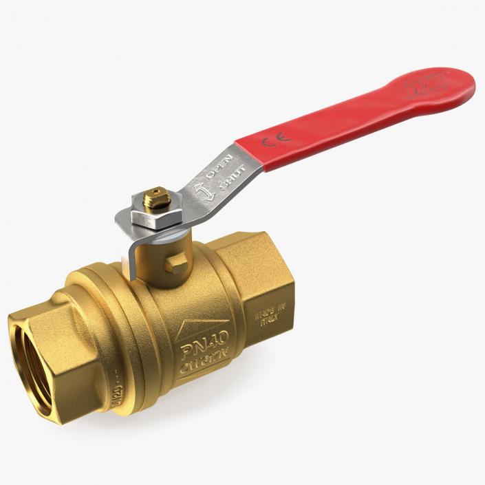 Forged Brass Water Ball Valve PN40 3D model