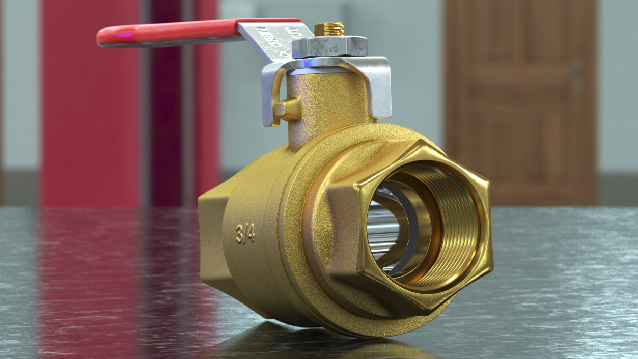 Forged Brass Water Ball Valve PN40 3D model