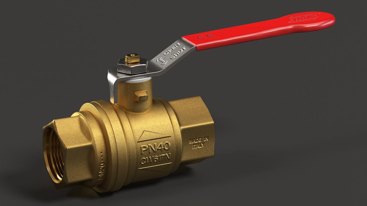 Forged Brass Water Ball Valve PN40 3D model