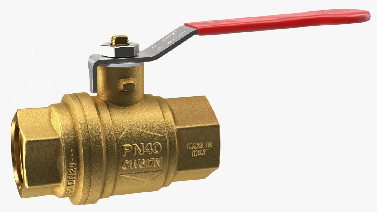 Forged Brass Water Ball Valve PN40 3D model