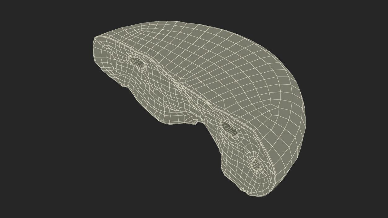 3D Broken Half Round Bread model