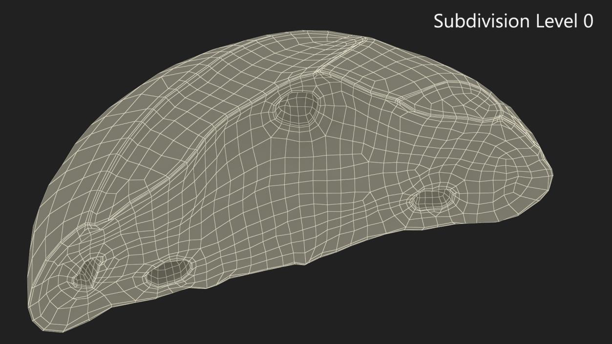 3D Broken Half Round Bread model