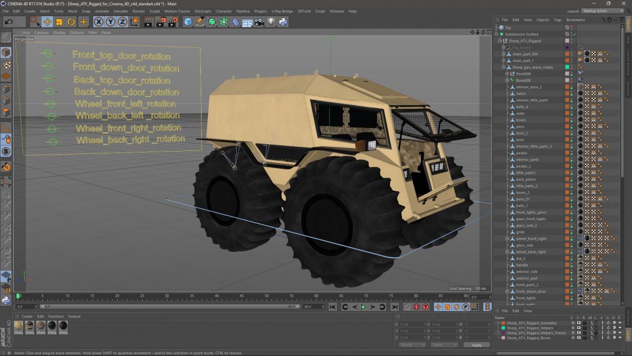 3D model Sherp ATV Rigged for Cinema 4D