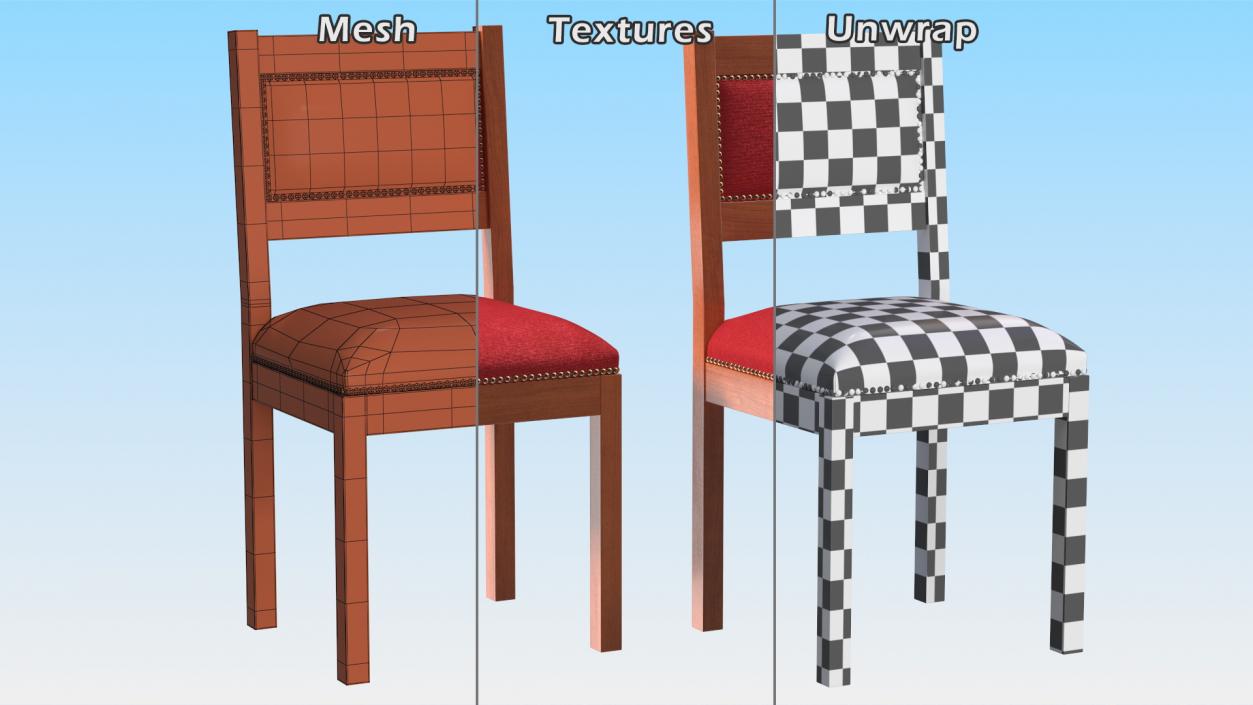 Church Wooden Chair 3D model