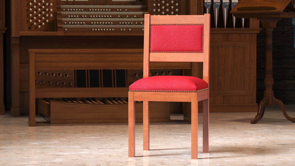 Church Wooden Chair 3D model