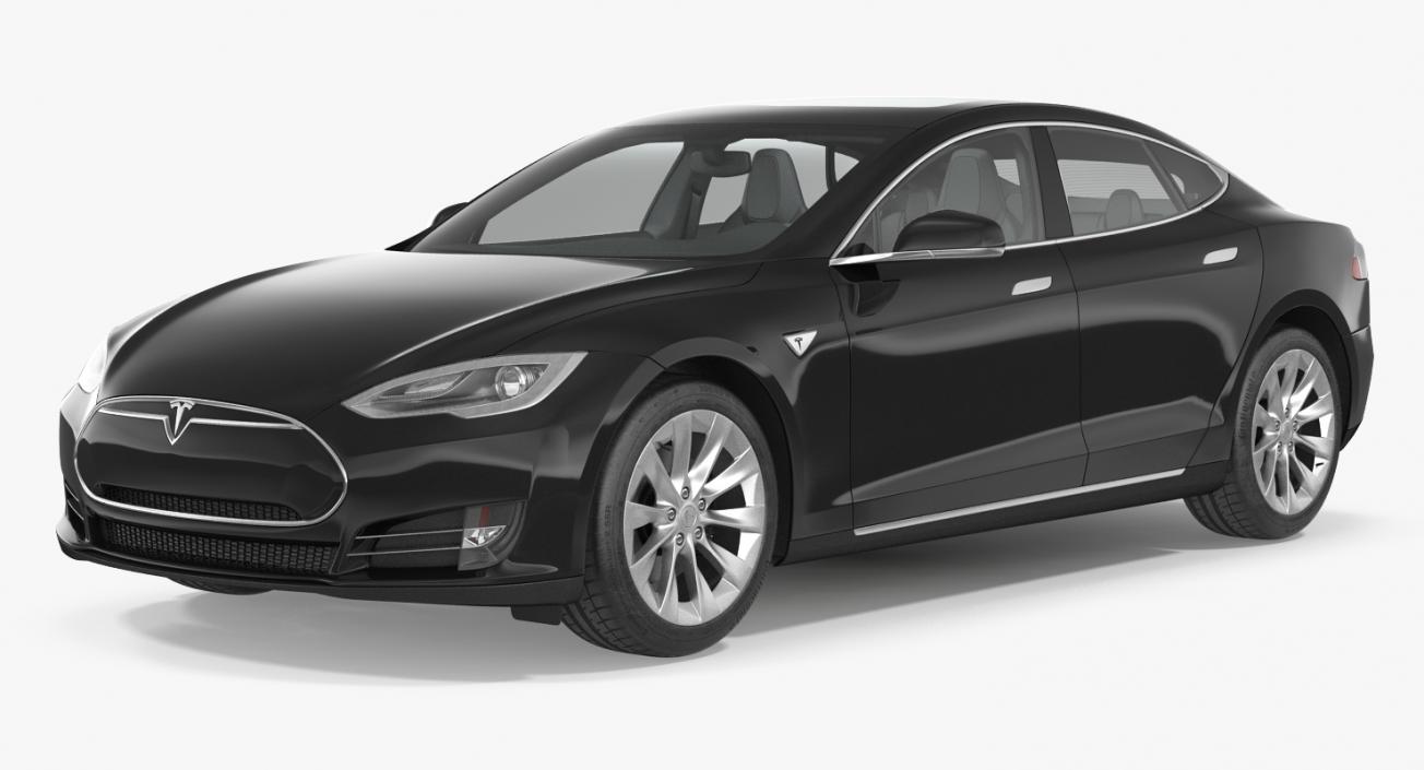 3D Tesla Model S 60D 2015 Rigged 3D Model model