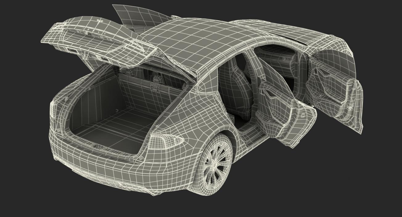 3D Tesla Model S 60D 2015 Rigged 3D Model model