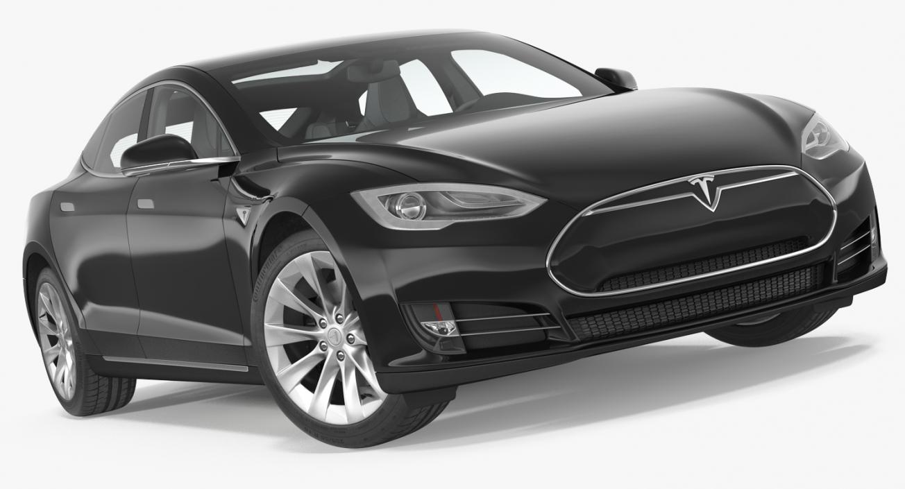 3D Tesla Model S 60D 2015 Rigged 3D Model model