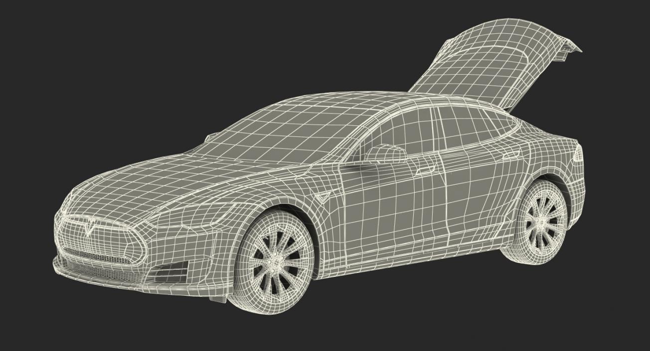 3D Tesla Model S 60D 2015 Rigged 3D Model model