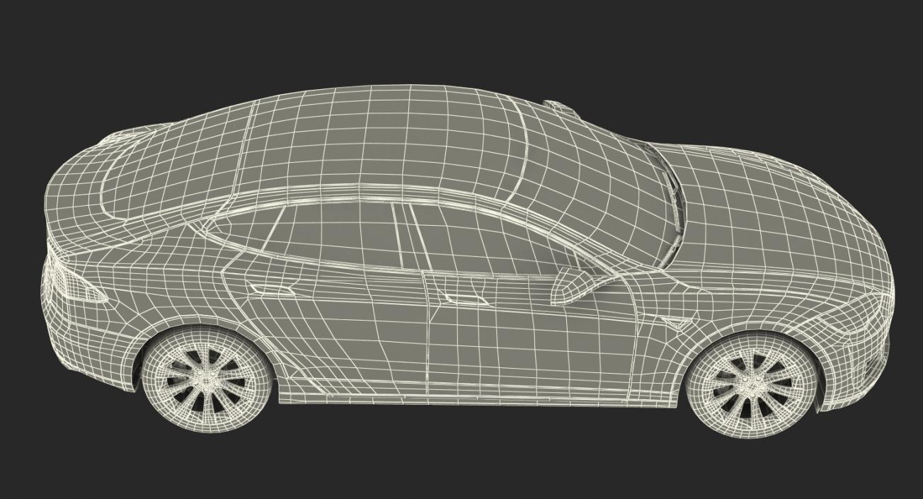 3D Tesla Model S 60D 2015 Rigged 3D Model model