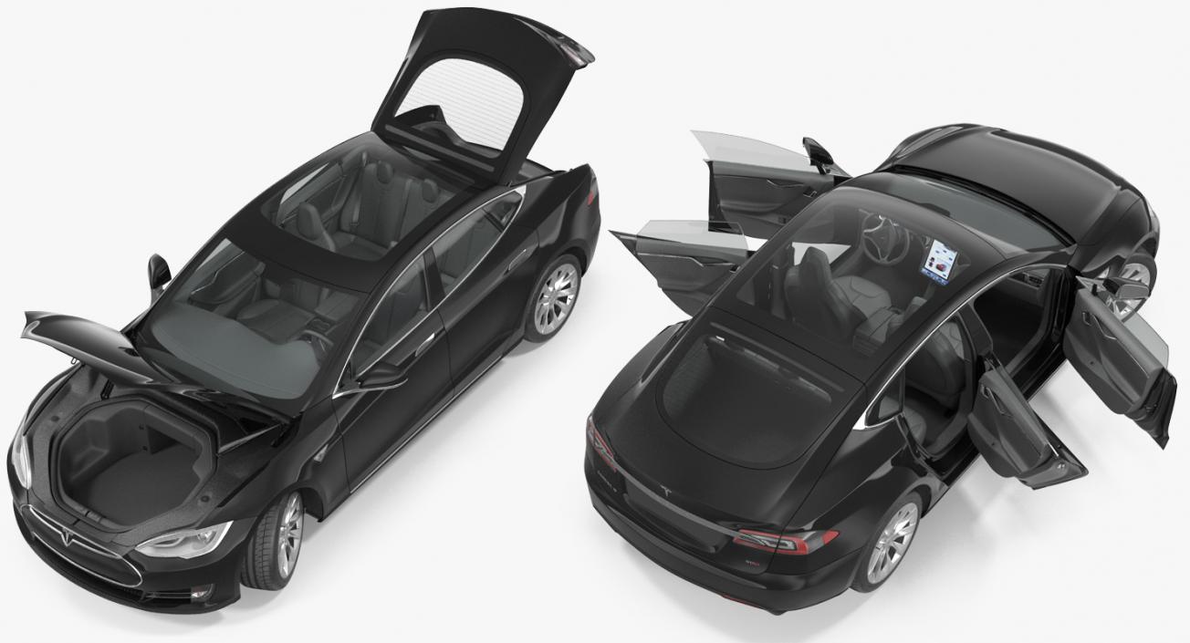 3D Tesla Model S 60D 2015 Rigged 3D Model model