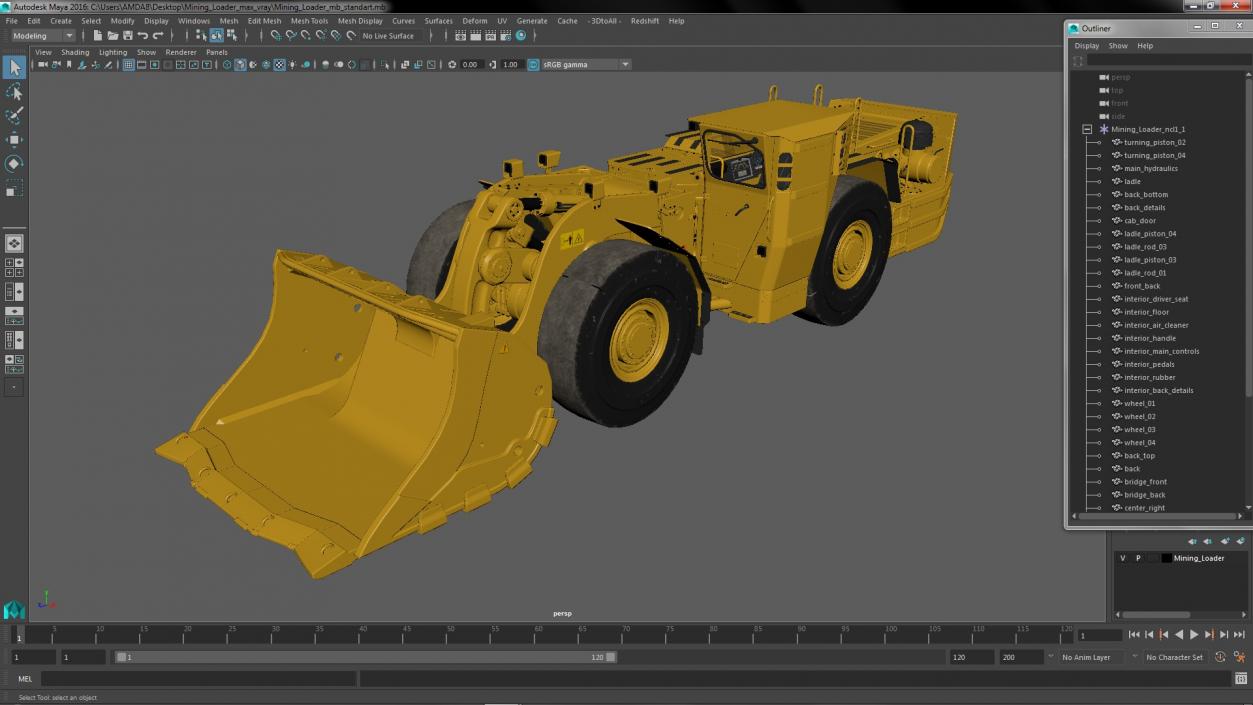 Mining Loader Cat R1600H 3D model