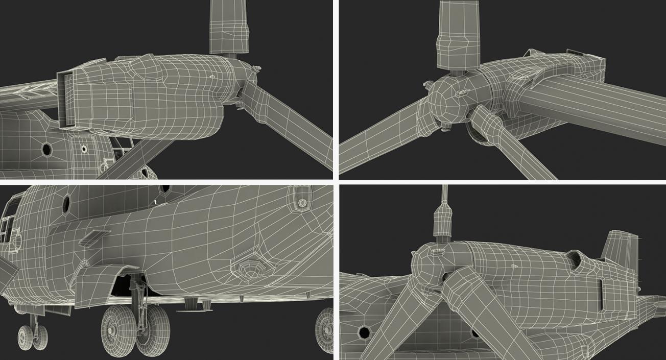 Military Transport Aircraft V-22 Osprey 3D model