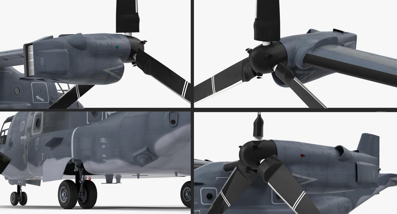 Military Transport Aircraft V-22 Osprey 3D model