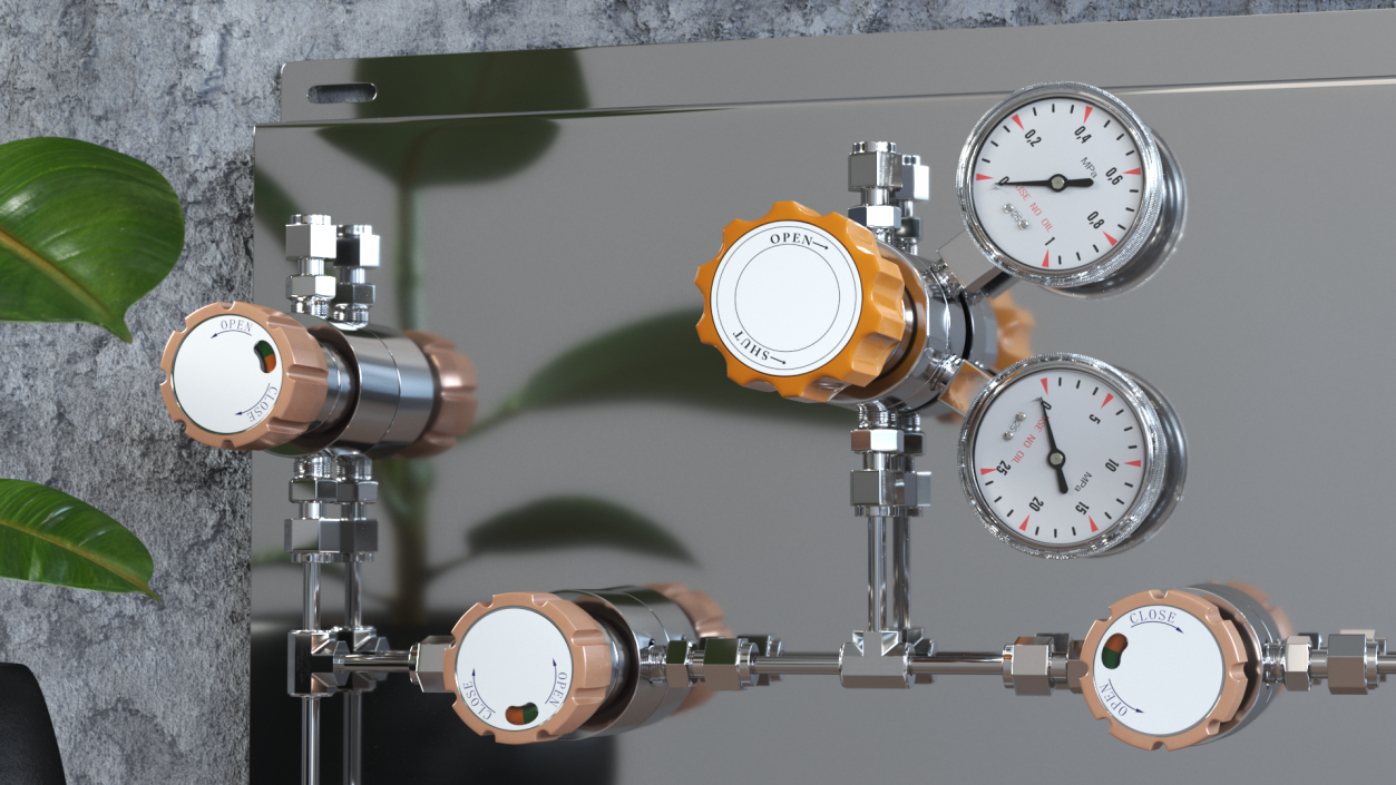 Lab Industrial Gas Control Panel 3D