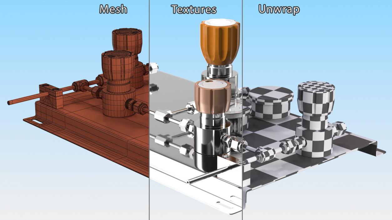 Lab Industrial Gas Control Panel 3D