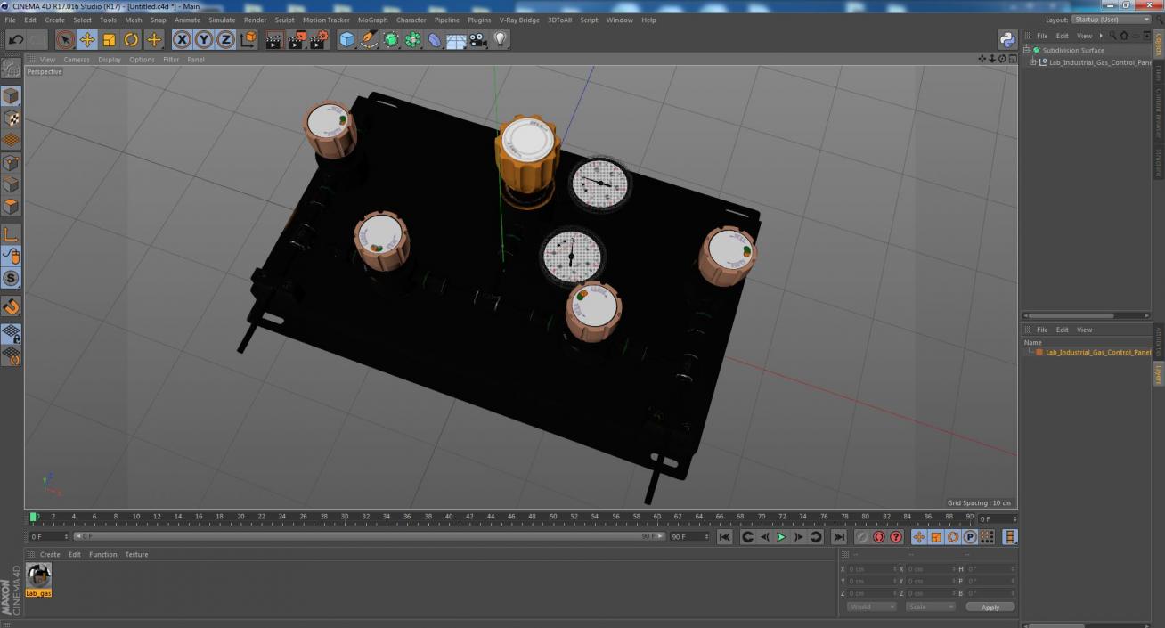 Lab Industrial Gas Control Panel 3D