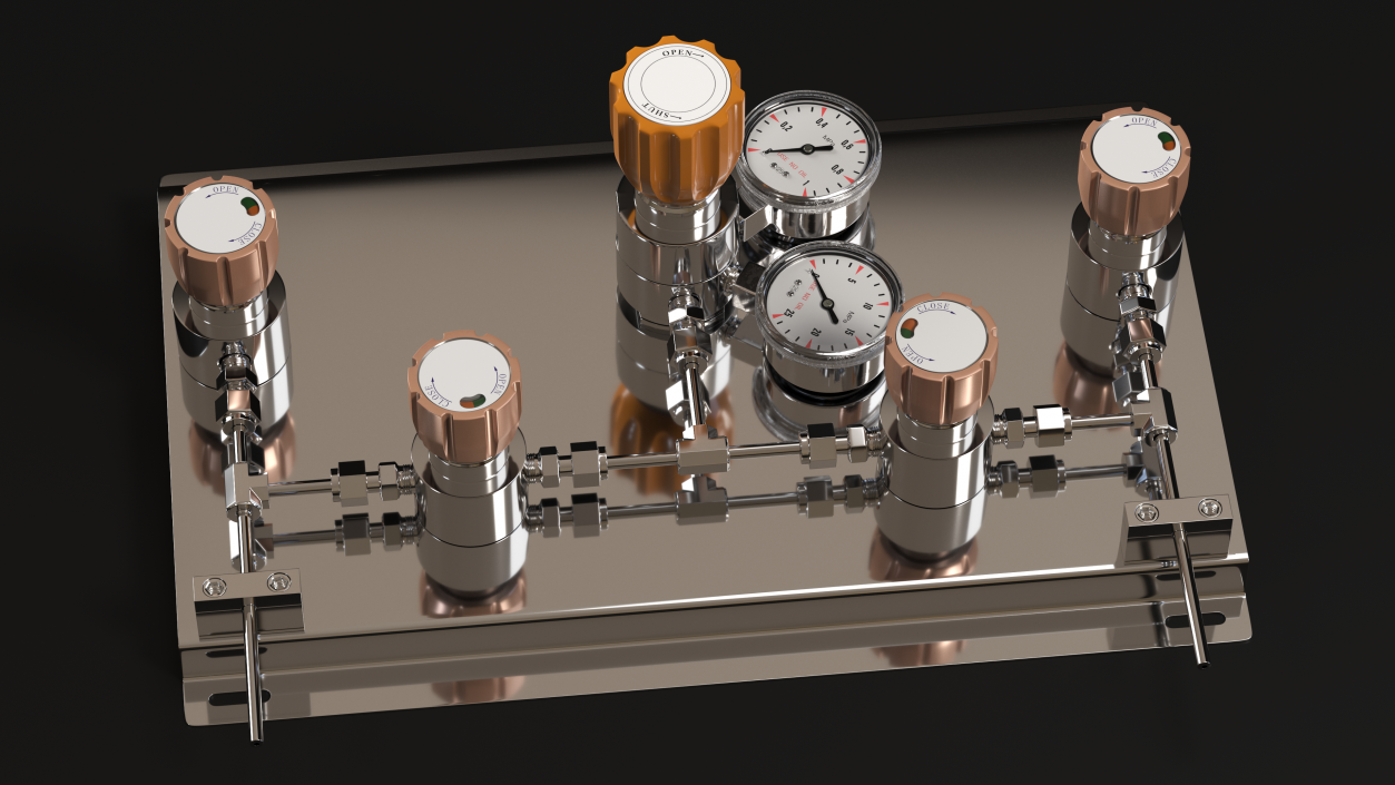 Lab Industrial Gas Control Panel 3D