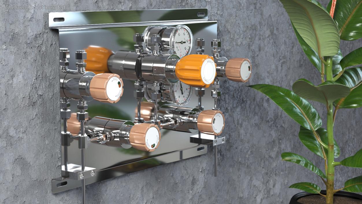 Lab Industrial Gas Control Panel 3D