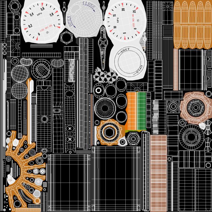 Lab Industrial Gas Control Panel 3D