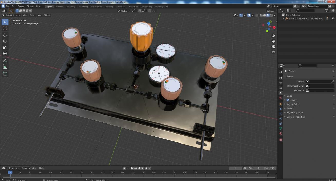 Lab Industrial Gas Control Panel 3D