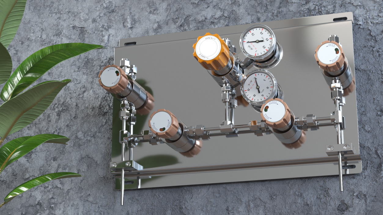 Lab Industrial Gas Control Panel 3D