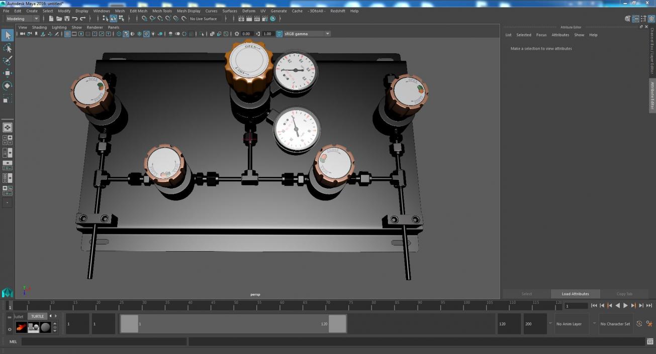 Lab Industrial Gas Control Panel 3D