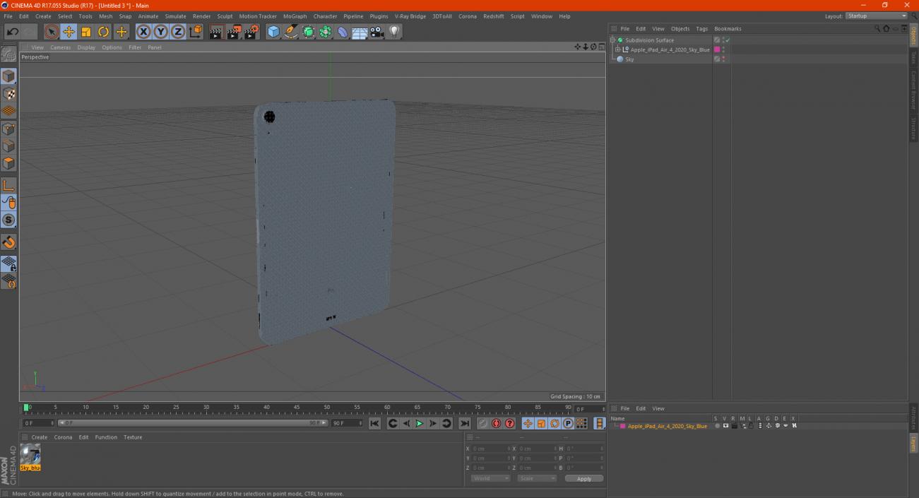 3D model Apple iPad Air 4 2020 Sky Blue