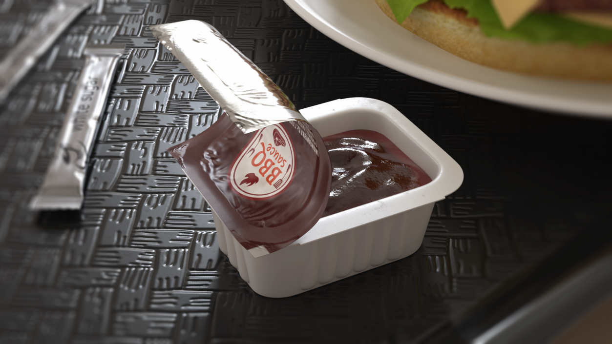 3D BBQ Sauce Serve Pot Opened