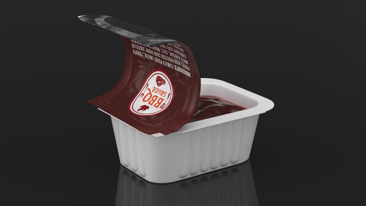 3D BBQ Sauce Serve Pot Opened