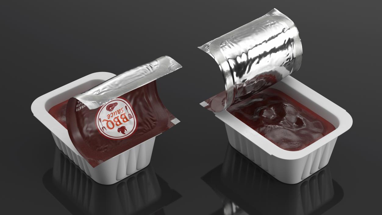 3D BBQ Sauce Serve Pot Opened