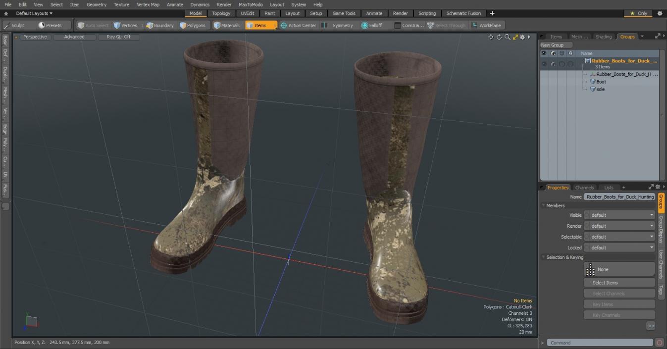 Rubber Boots for Duck Hunting 3D model