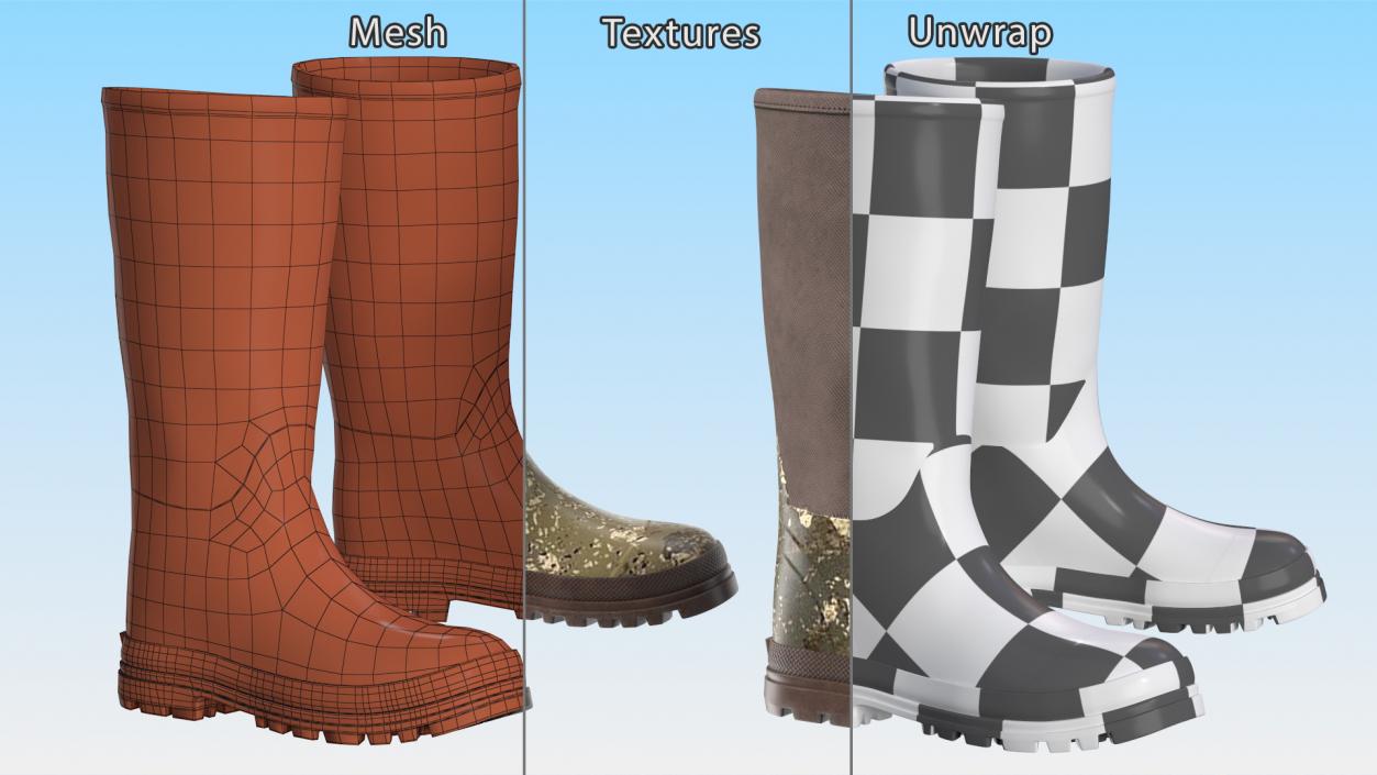 Rubber Boots for Duck Hunting 3D model