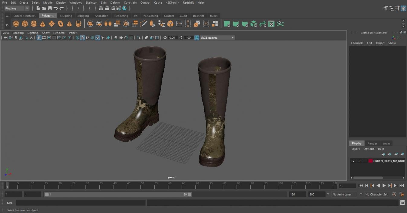 Rubber Boots for Duck Hunting 3D model