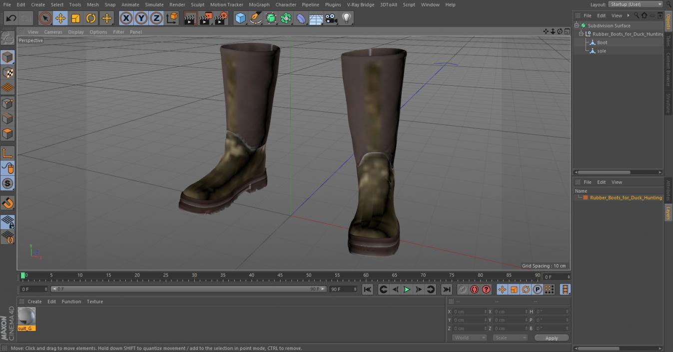 Rubber Boots for Duck Hunting 3D model