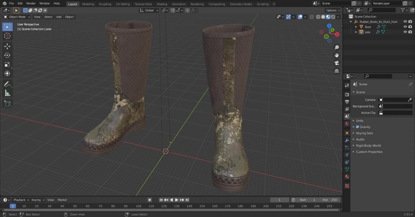 Rubber Boots for Duck Hunting 3D model