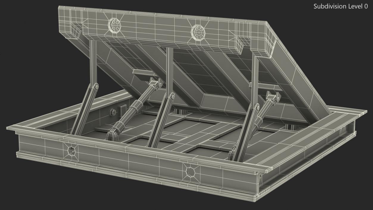 3D Hydraulic Retractable Bollard Rigged